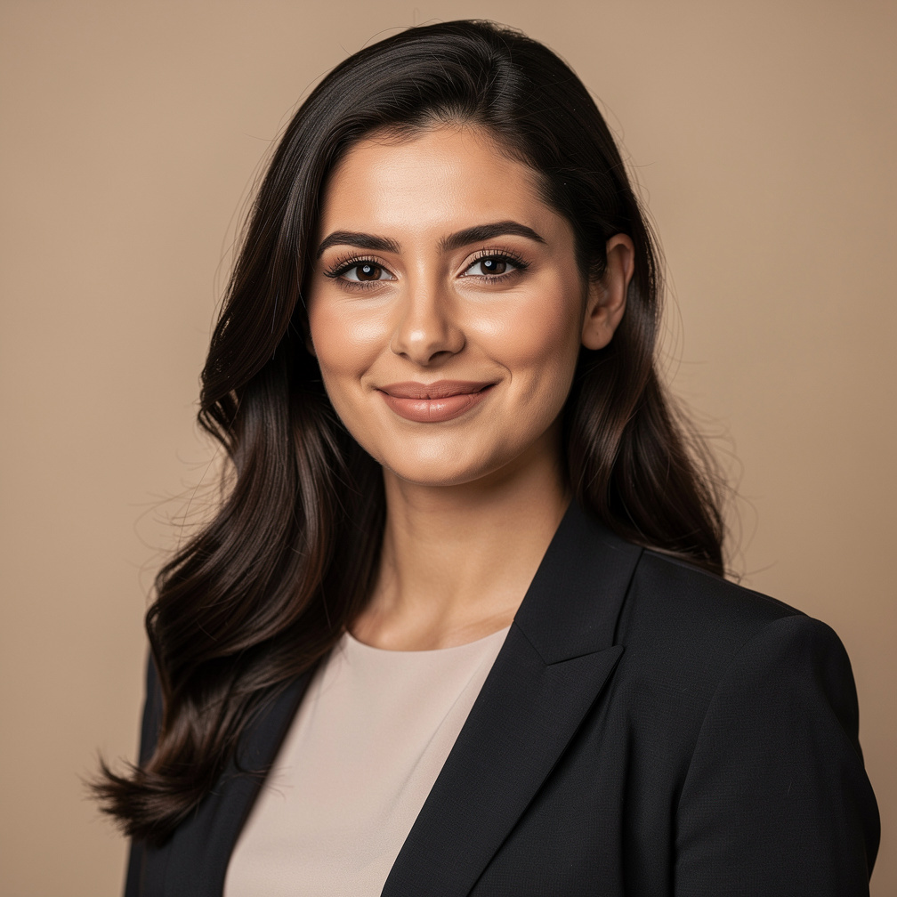 Portrait of an Italian British segments editor woman
