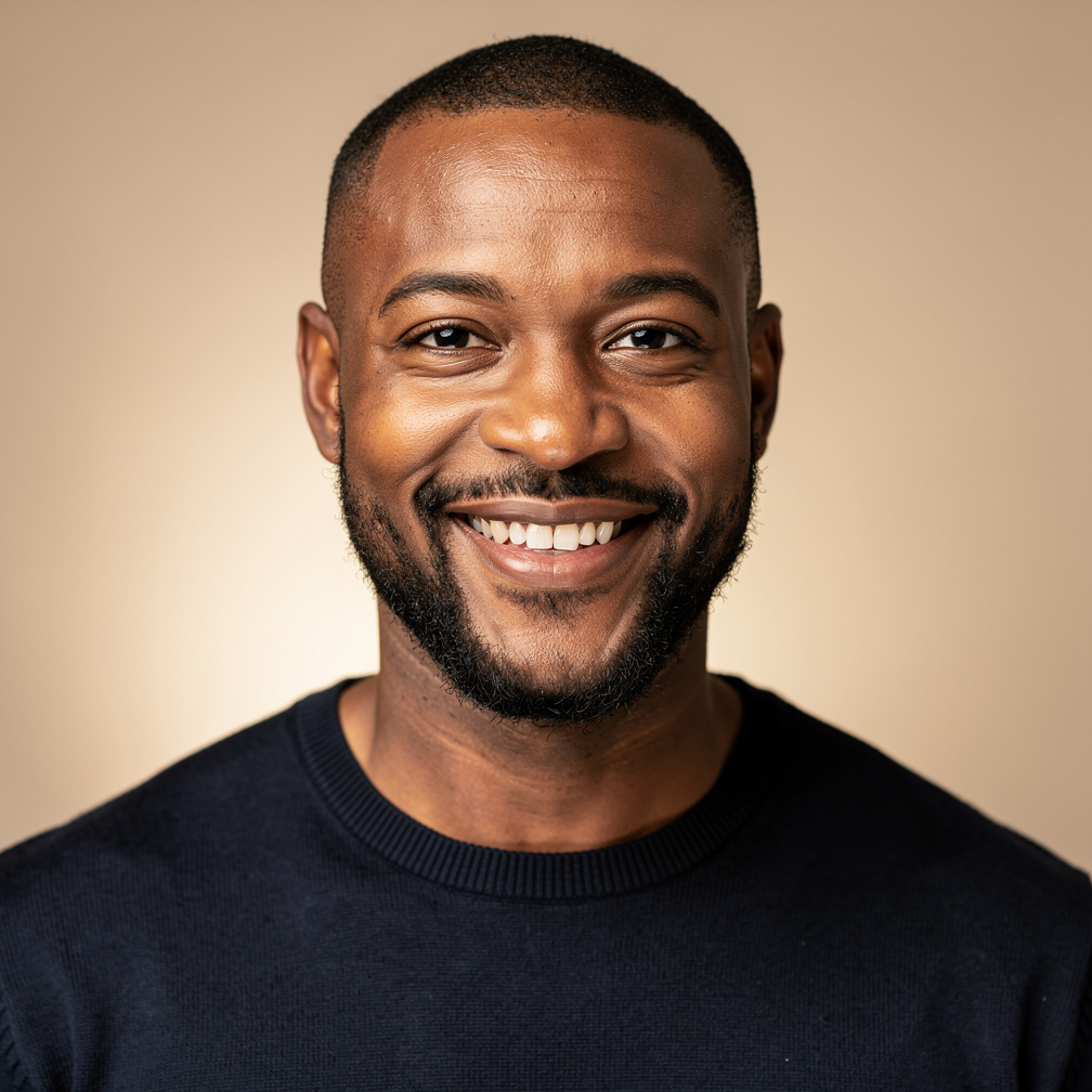 Portrait of a Black British content workflow manager man