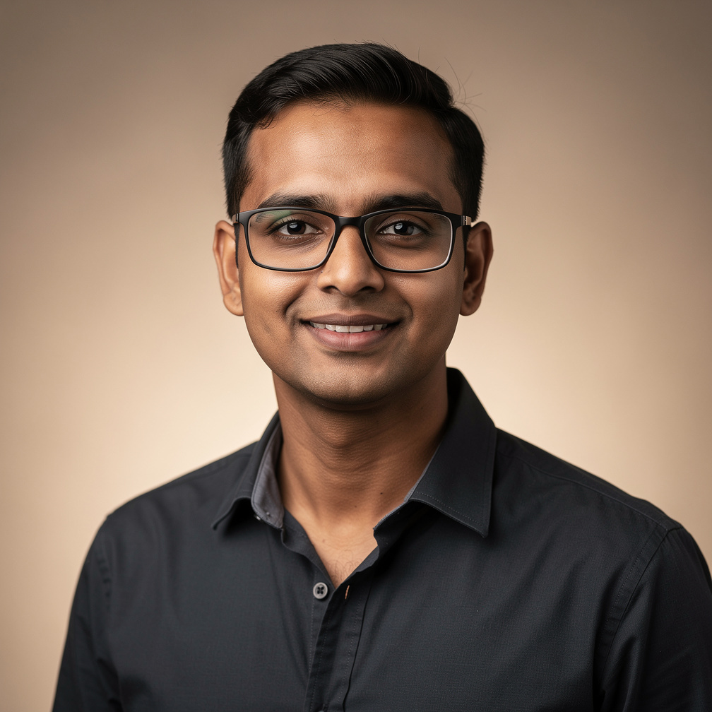 Portrait of a South Asian man camera director